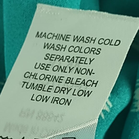 Roaman's Womens Turquiose, White, Polka Dot Button Up Tunic Blouse Size 30W - Picture 12 of 12